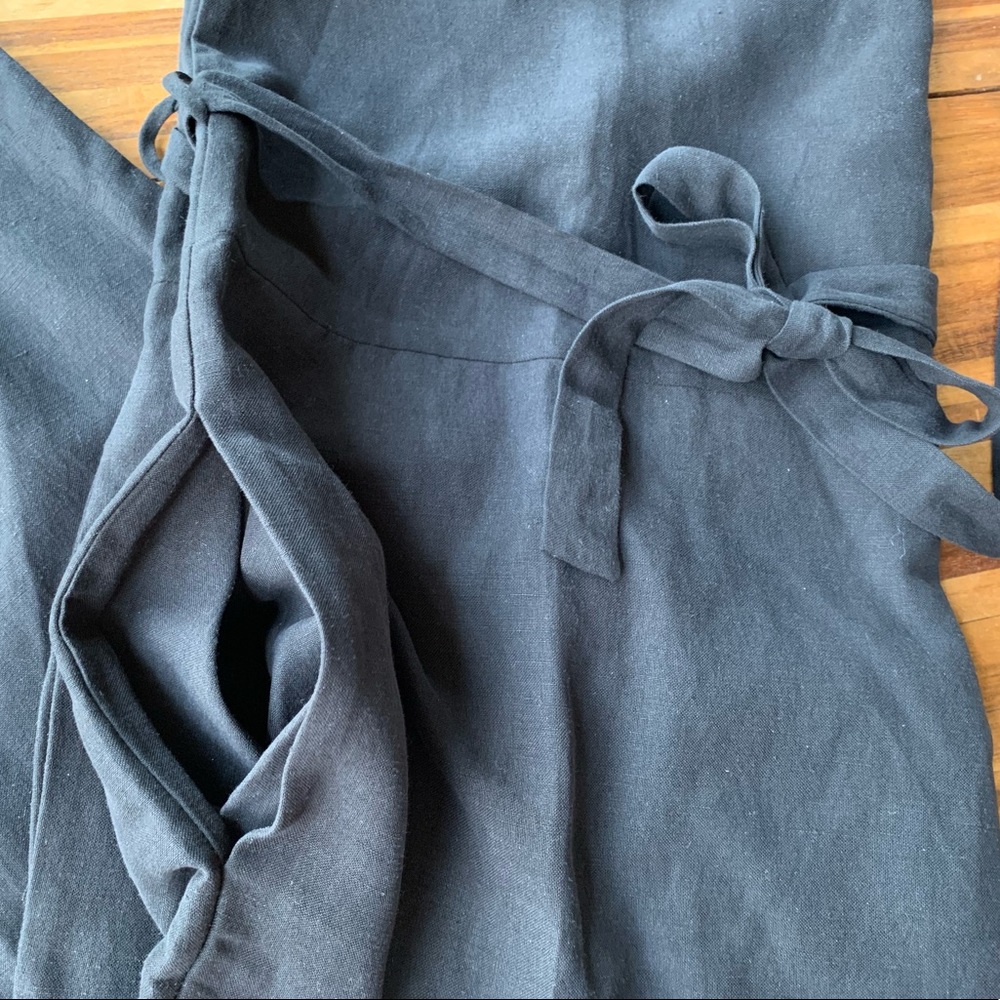 NWOT Ozma of CA Alicante Jumpsuit Light Silk Linen / Onyx Black / L - Picture 6 of 9